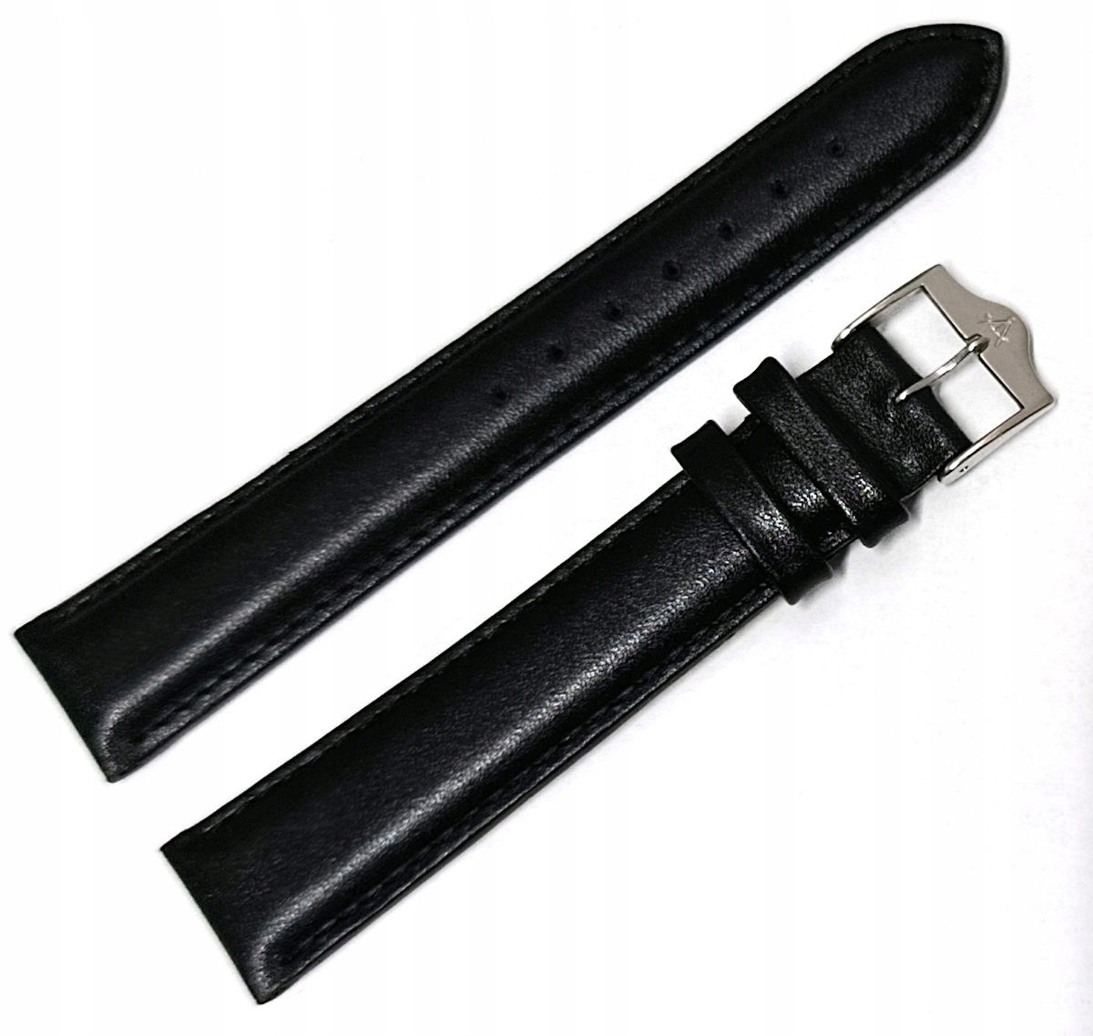 Originální Černý Hladký Matný Kožený Řemínek Na Hodinky Atlantic 18 mm