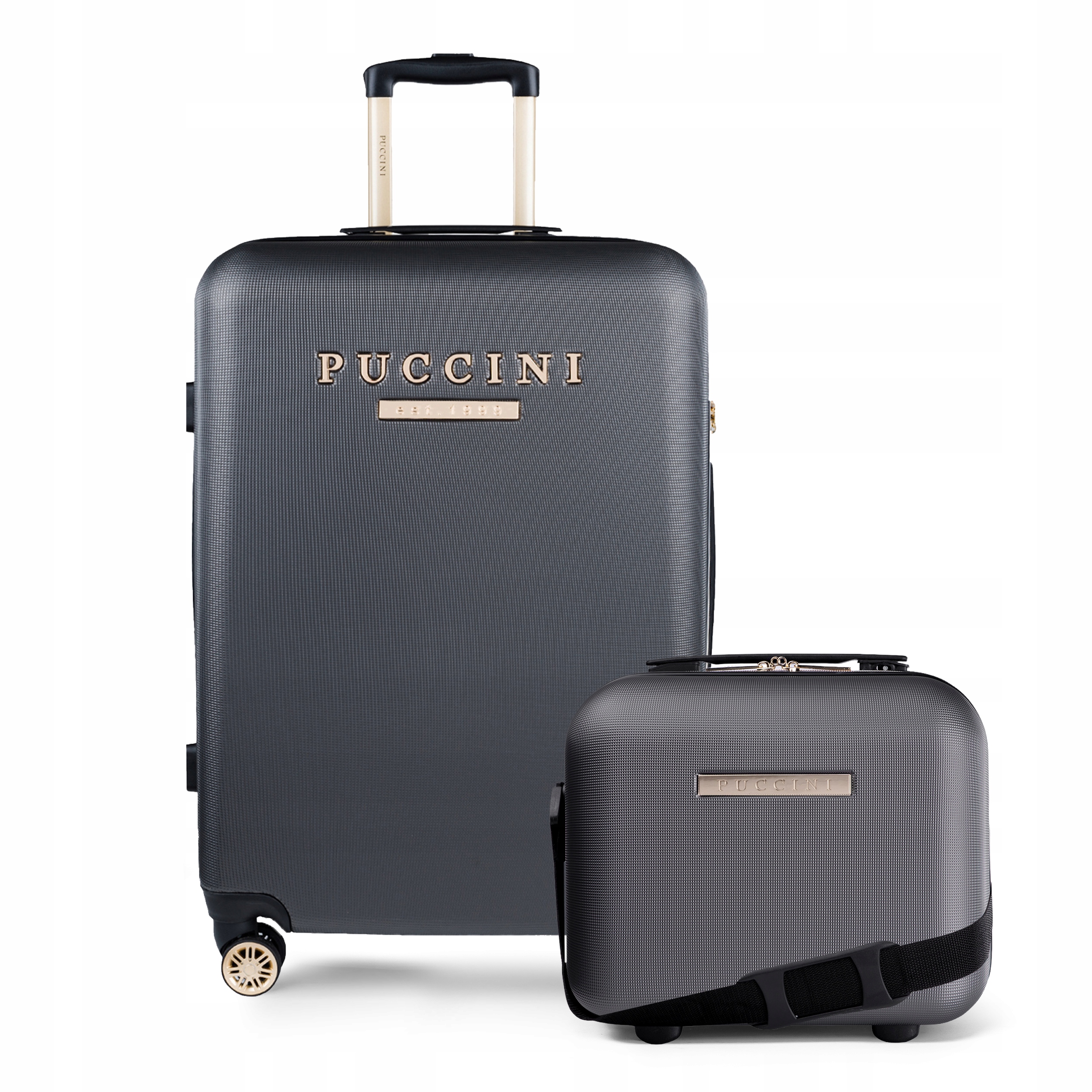 Puccini Sada Abs cestovních kufrů 2v1 Střední Kufřík Šedá