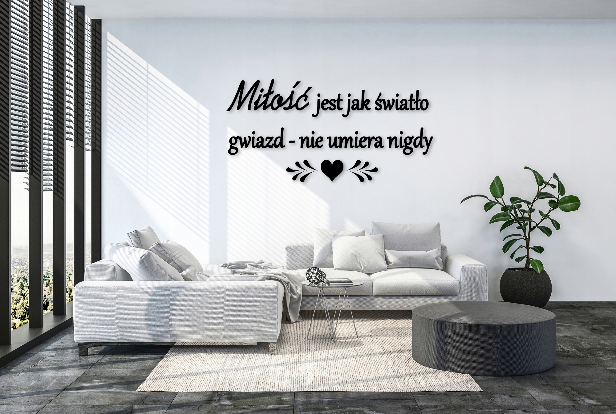 Naklejka na ścianę ścienna Cytat napis miłość Szerokość produktu 100 cm