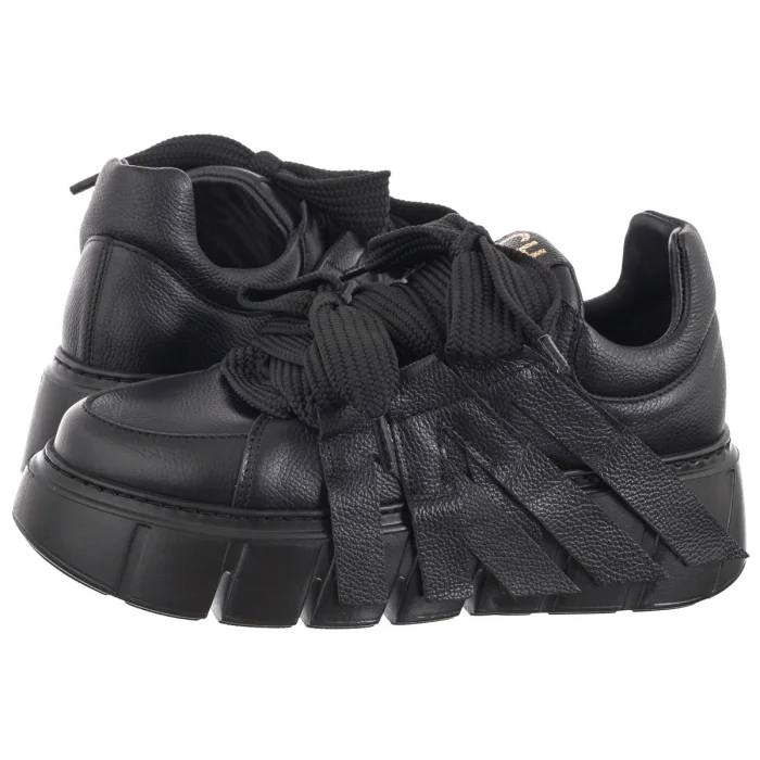 Kožené tenisky na platformě pro ženy CheBello černé 4568-161