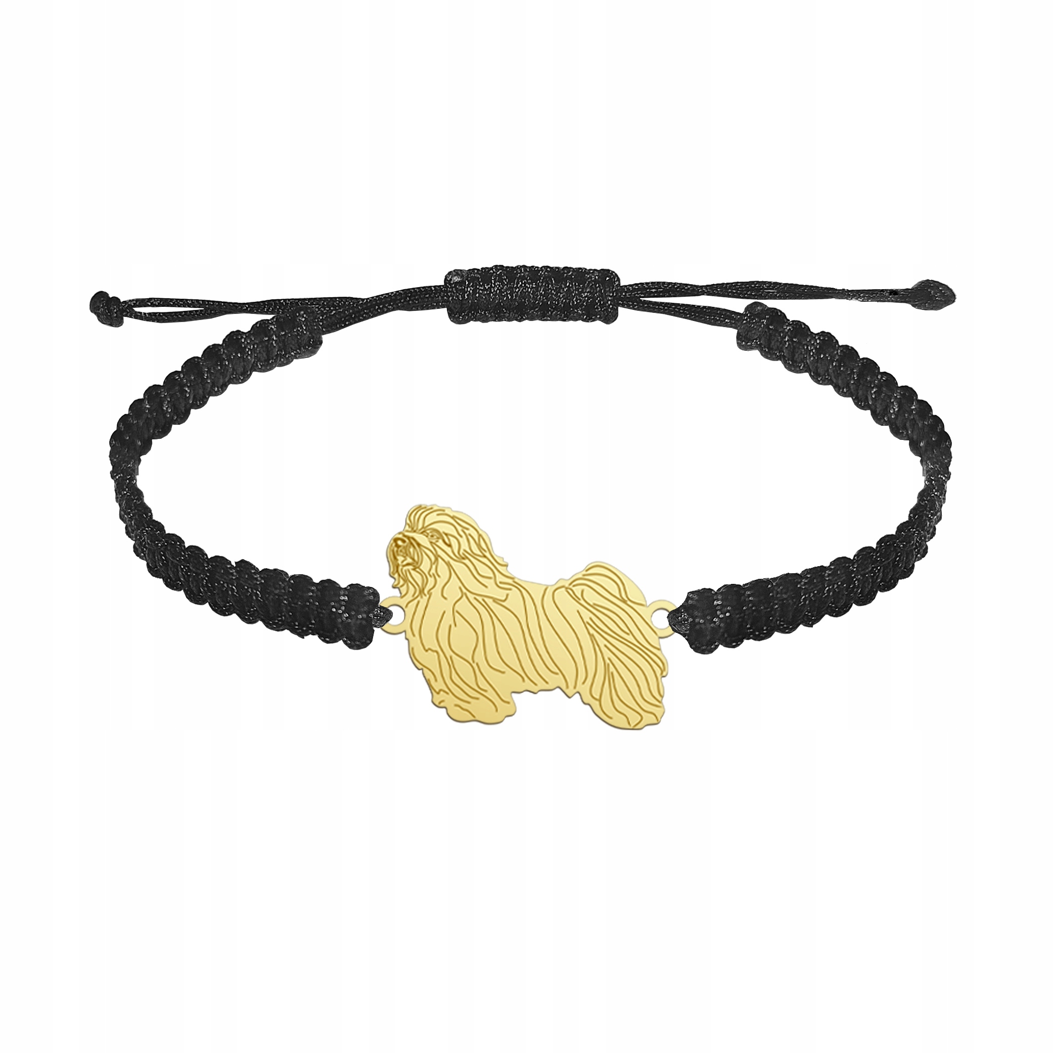 Zlatý náramek se psem Havanský 925 Šperky Makramé Gravírování Bonus