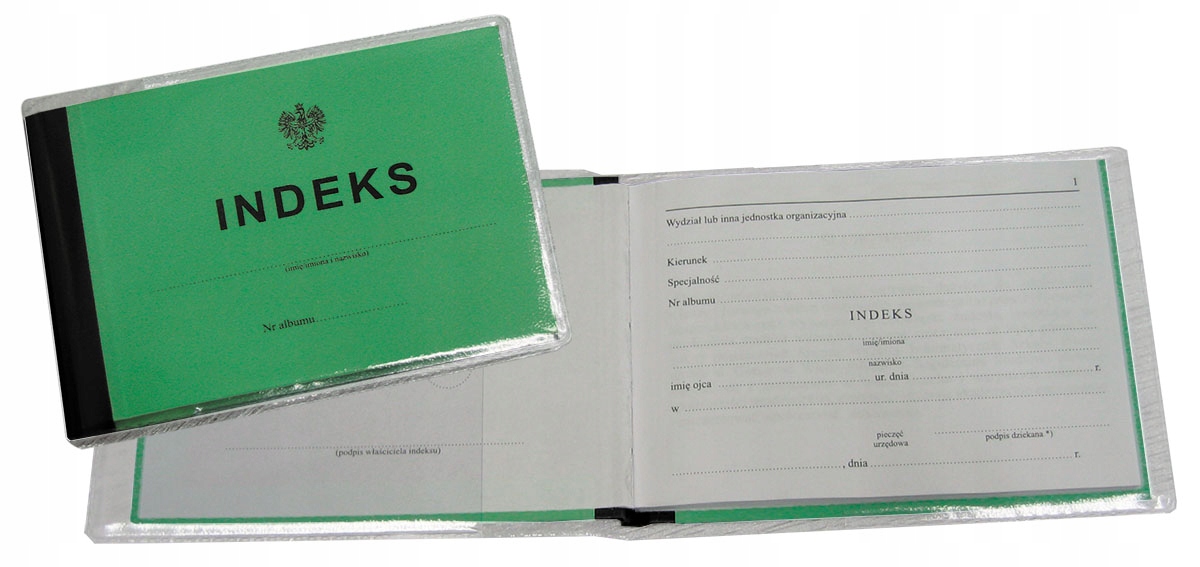

Etui, okładka na indeks index, przezroczysta