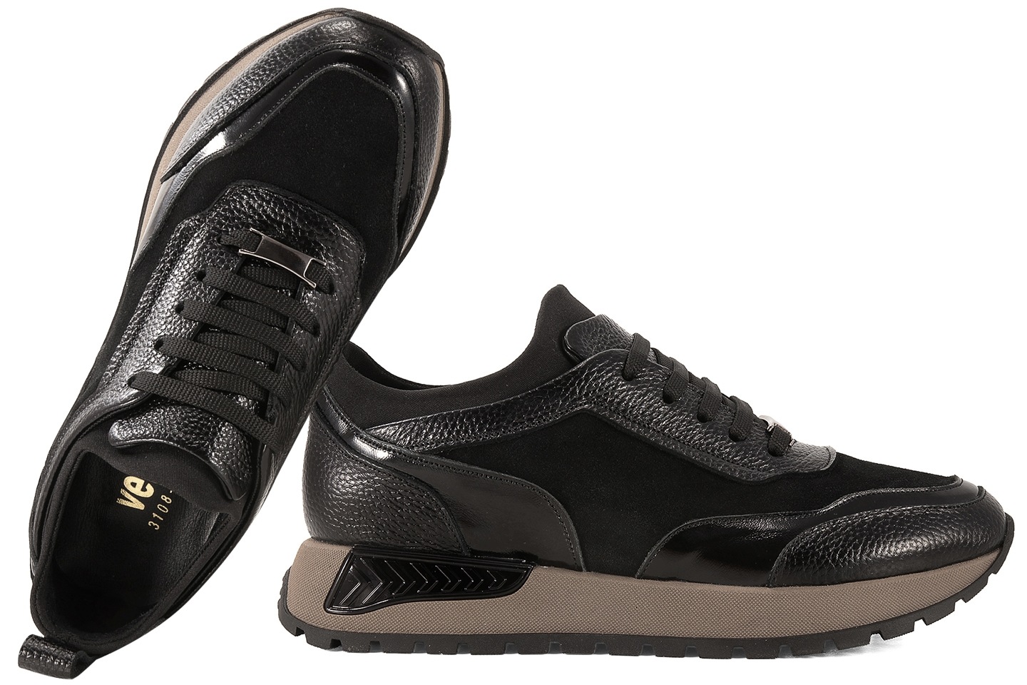 Verano 097.EM3108 Dámské Kožené Polobotky Casual černé Černá 37