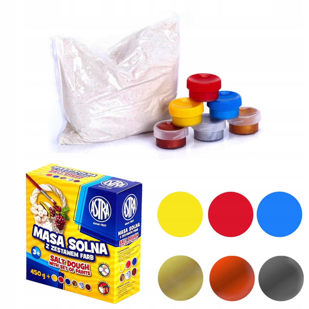 

Masa solna 450 g +zestaw 6 farb do malowania Astra