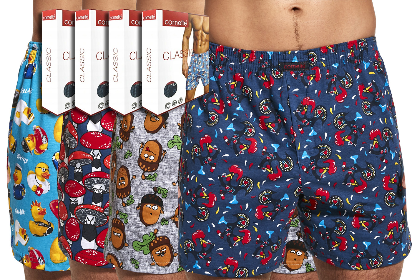 

Bokserki Classic Cornette luźne szerokie 4 szt XL