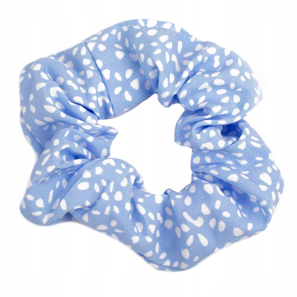 

Gumka Do Włosów scrunchie Błękitna kropki Frotka