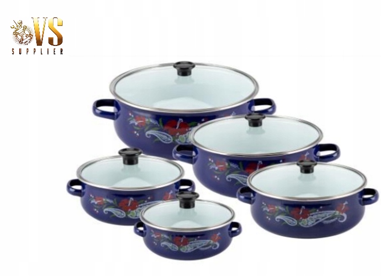 ZESTAW GARNKÓW EMALIOWANYCH INDUKCJA KOMPLET 10 EL Liczba elementów w zestawie 10