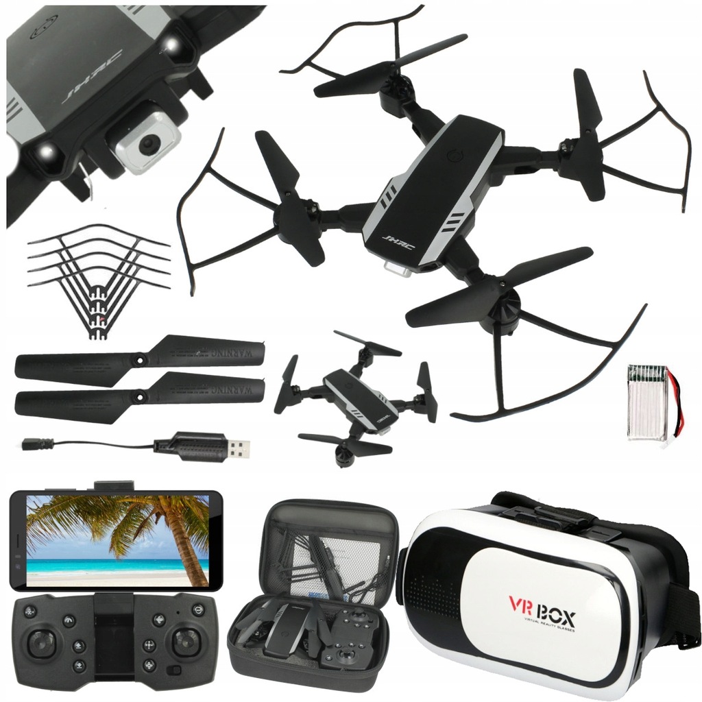 Dron Dálkově ovládaná Wi-Fi kamera na telefonu Skládací 1800 mAh 3D brýle