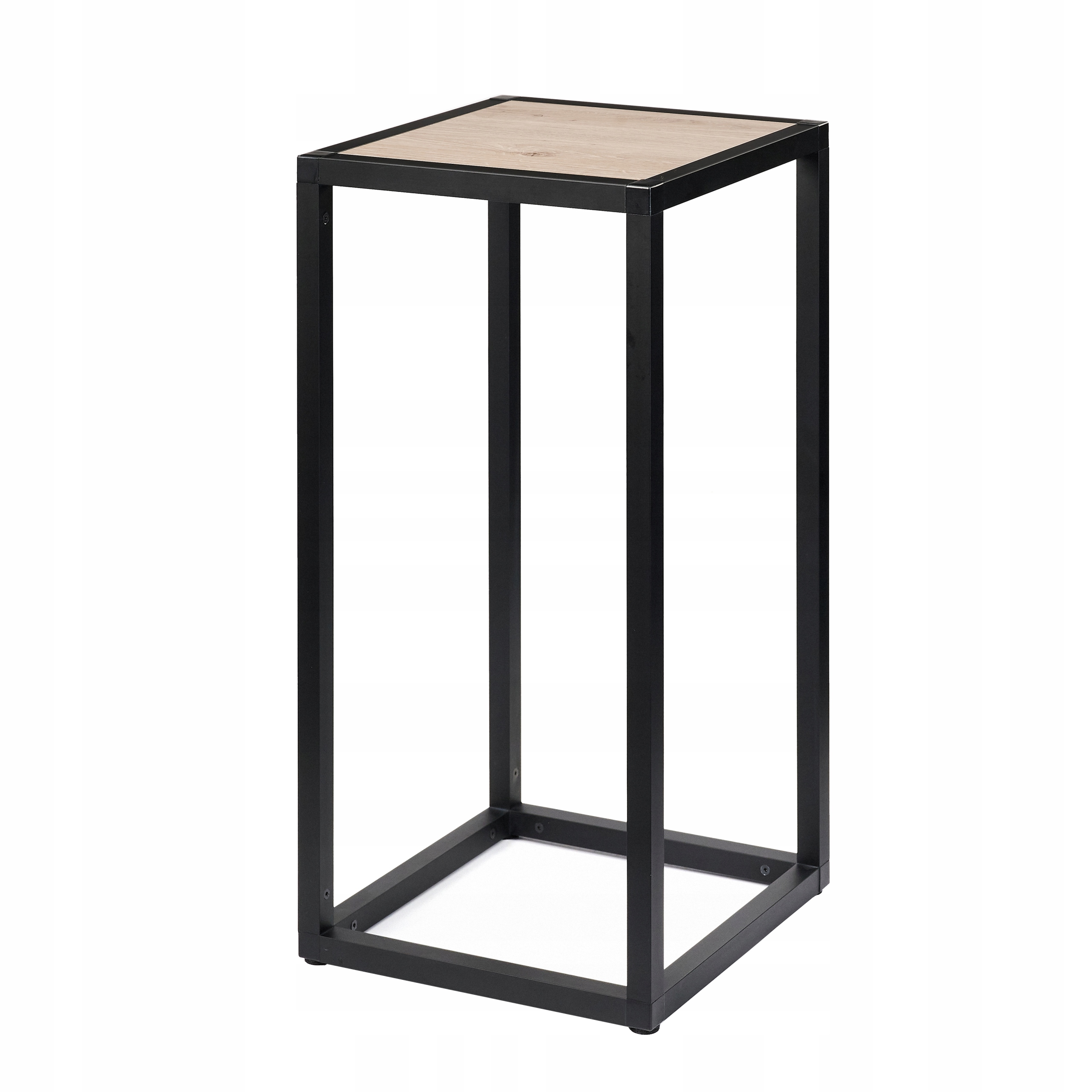 Aluminiový Držák Na Květináč Loft Stojan Černý Mat 300x300x600 mm Deska Dub