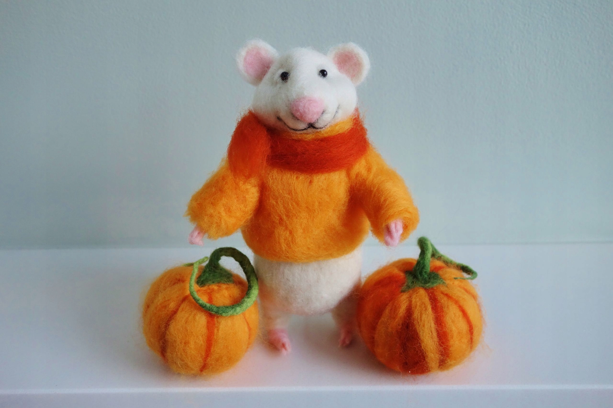 Krysa Myška a Dýně ručně plstěné z vlny