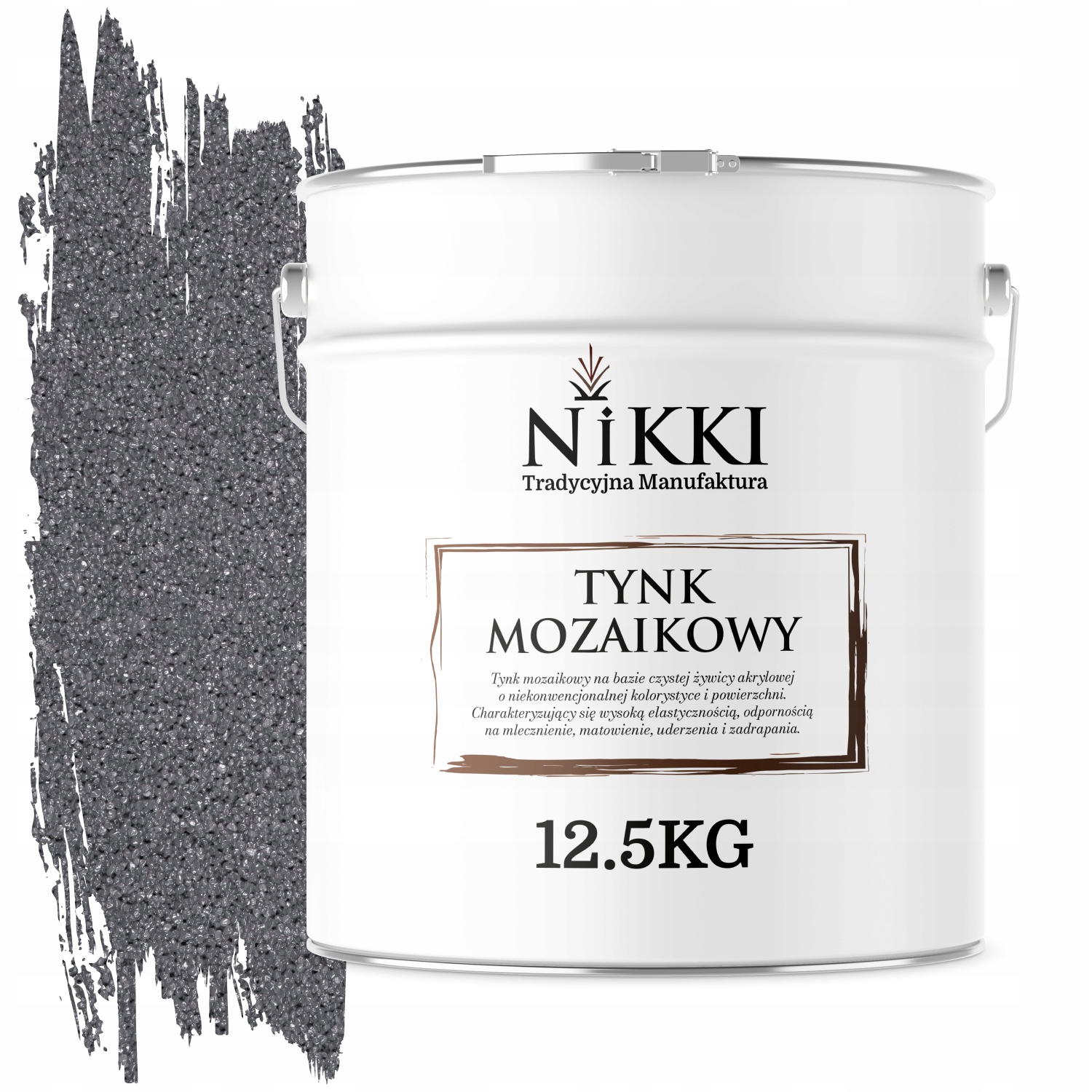 Mozaiková Pryskyřičná Omítka 12,5 Kg Vnitřní Vnější Barva Šedá Tmavá M05