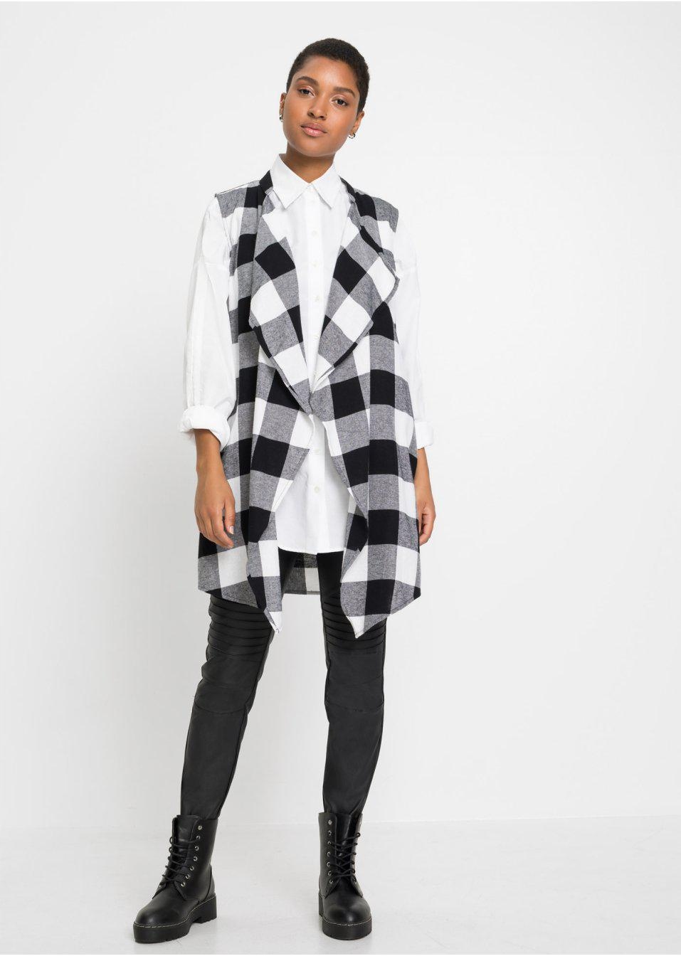 BONPRIX S30 BMN KAMIZELKA W KRATĘ SZARA _/ 42 Rozmiar 42