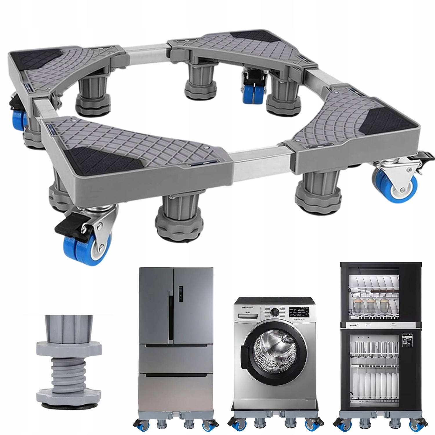 Podstawka Ruchoma Wyciągana 42-66cm Z Kółkami Dla Pralki Freezera