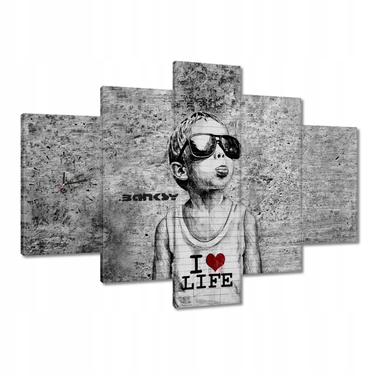 Hodiny 150x105 I Love Life Banksy
