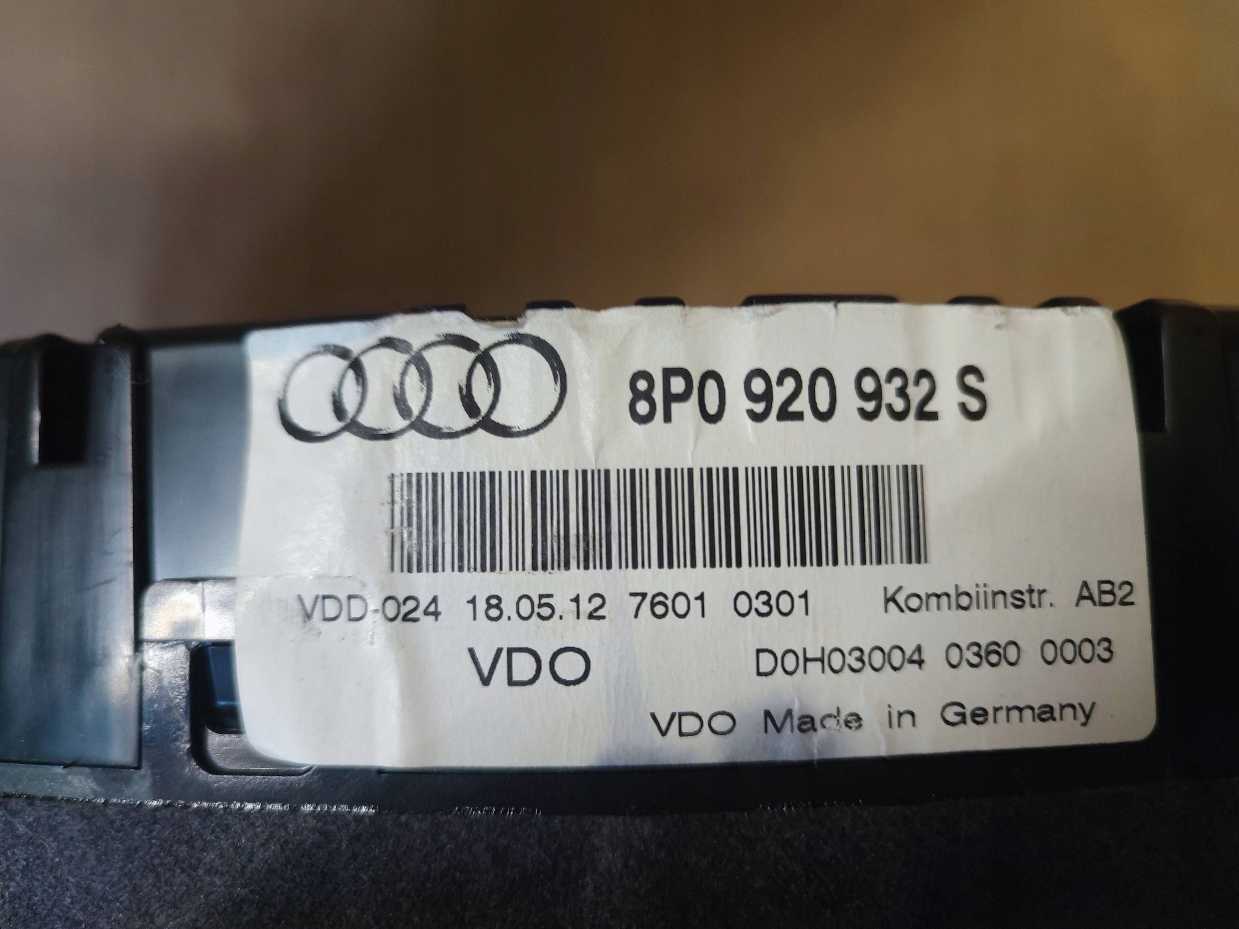 Audi A3 8P Sportback lift dials dials 8P0920932S 1.6 TDI SPRAWNY