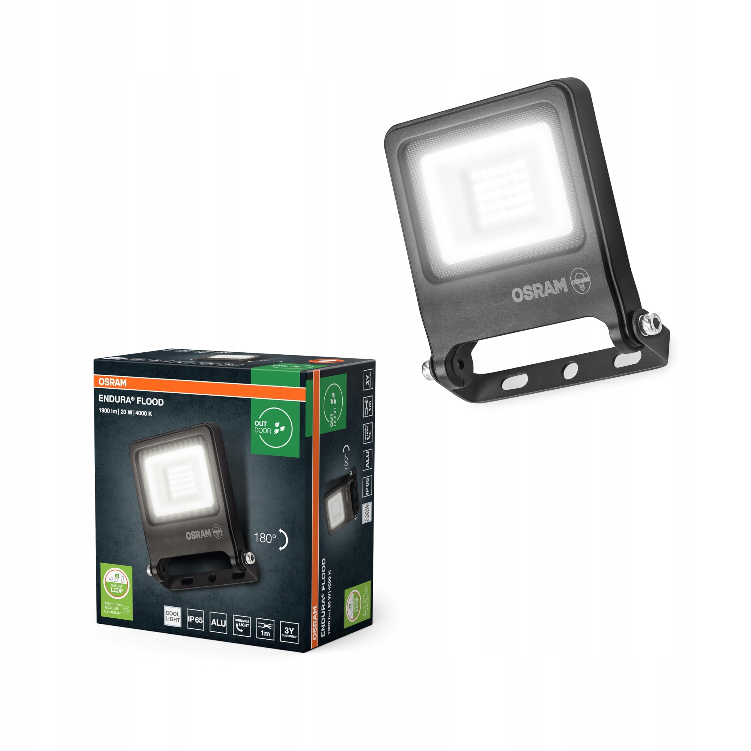 OSRAM Endura Flood PC Reflektor LED Ogrodowy Zimna Biel 20W 1800lm IP65 — miniatura 5