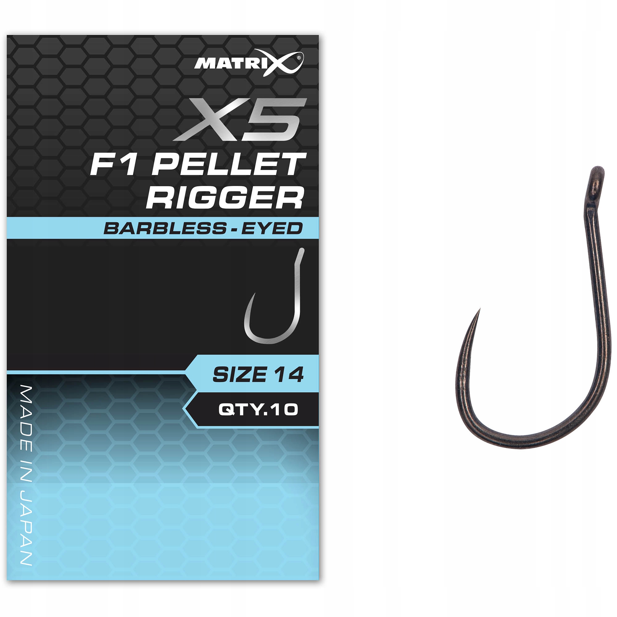 Haczyki Matrix X5 F1 Pellet Rigger Barbless Eyed 12