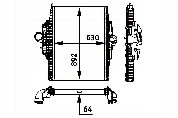 INTERCOOLER CHŁODNICA POWIETRZA DOŁADOWUJĄCEGO [HE Producent części Hella