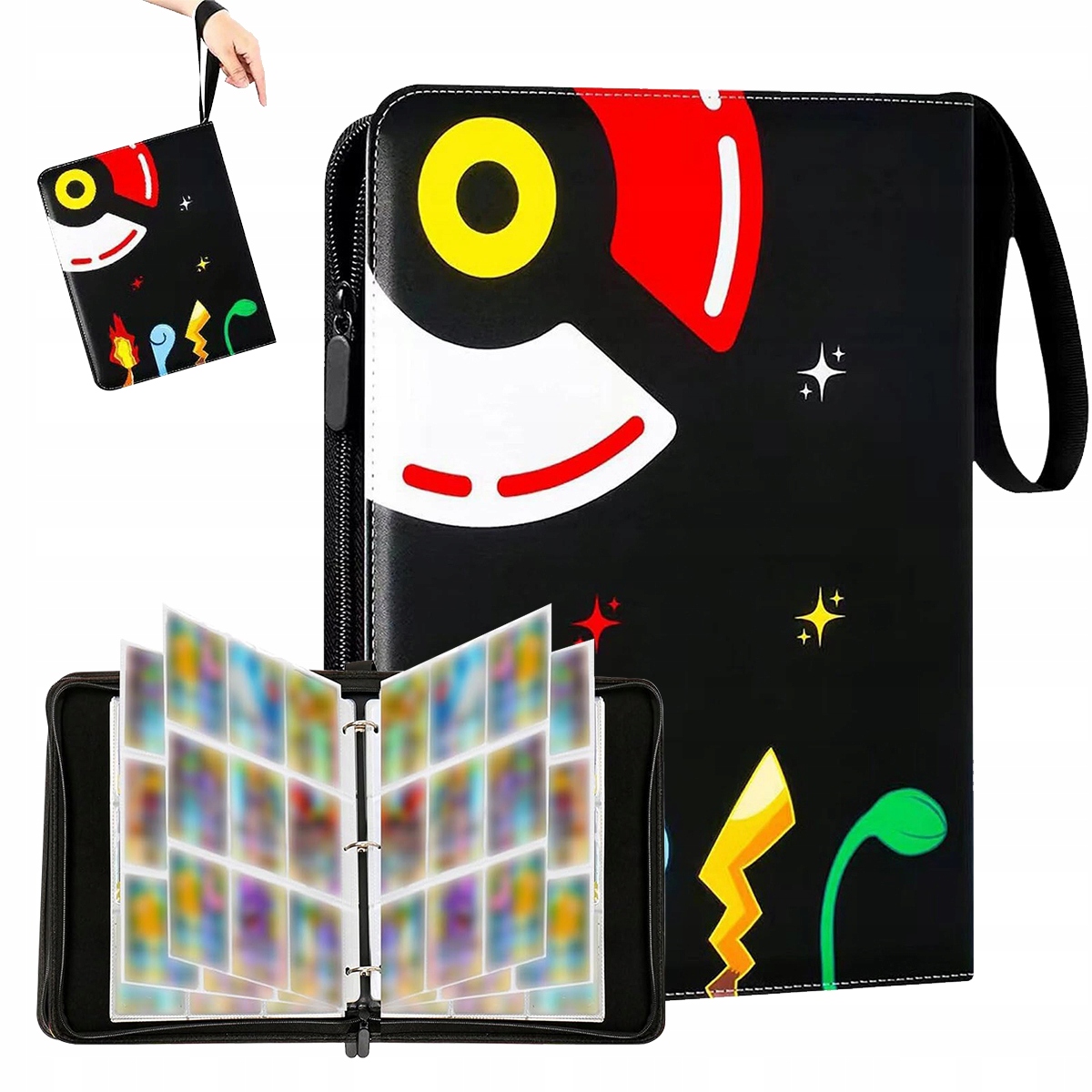 ALBUM NA KARTY 900 MIEJSC 9 KIESZENI 50STRON PRZENOŚNY Z PASKIEM