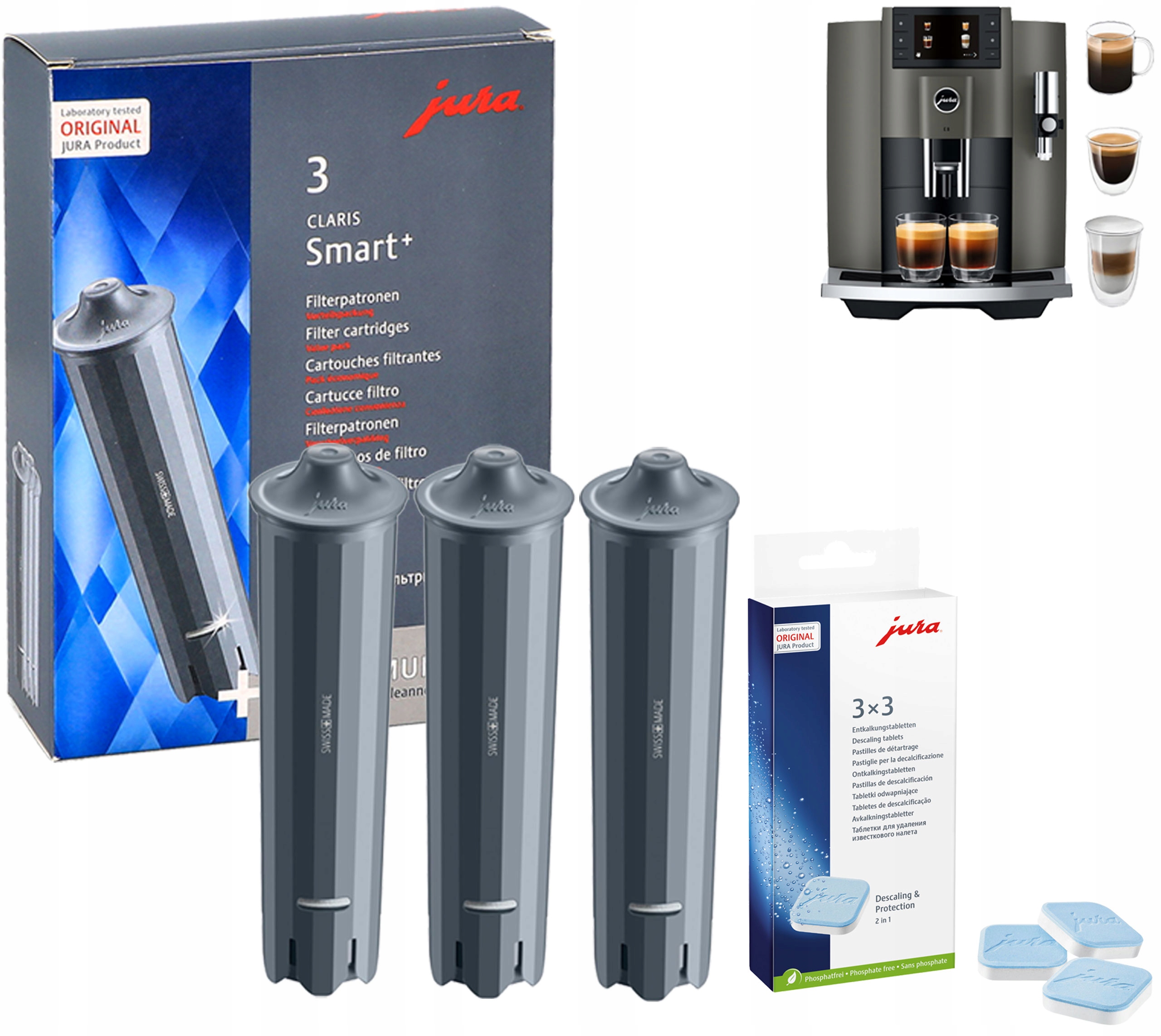 Zestaw czyszczący Jura Tabletki Odkamieniające 3x Filtr Claris Smart+