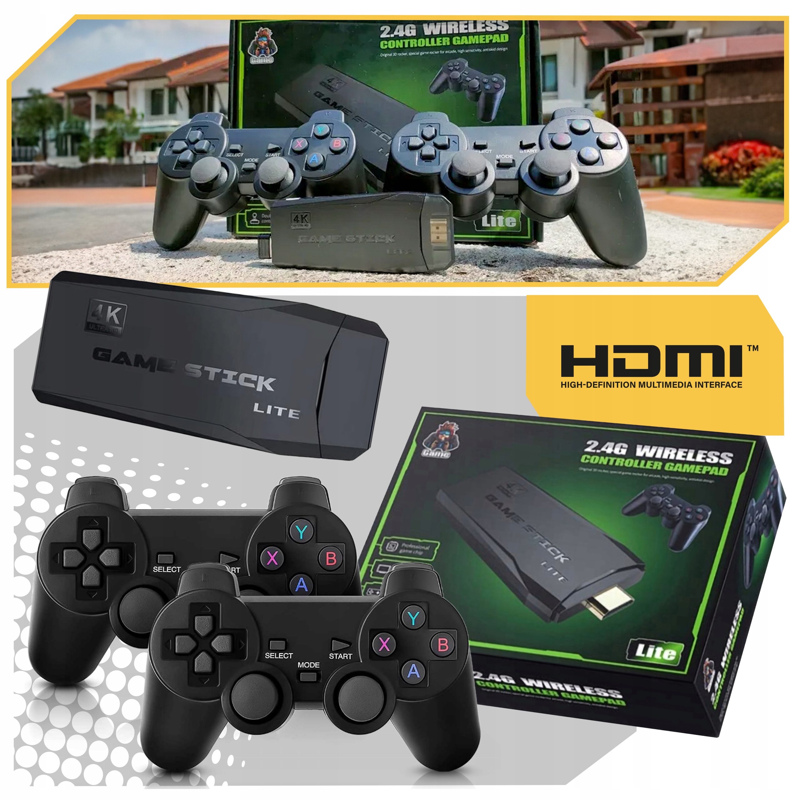Konsola do gier retro HDMI 2 pady 20000 gier