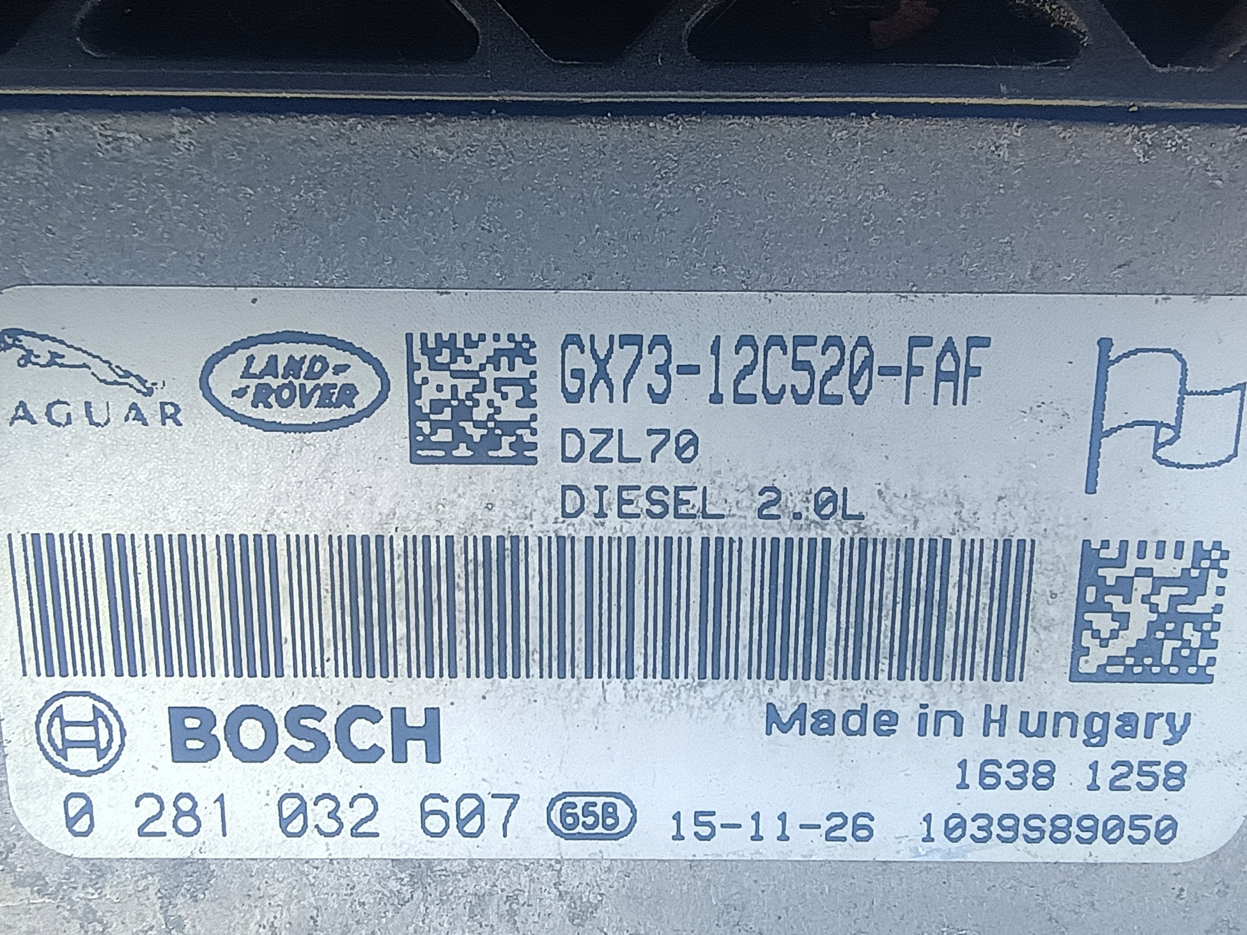 riadiaca jednotka MOTORA GX73-12C520-FAF JAGUAR RANGE ROVER 2.0 D