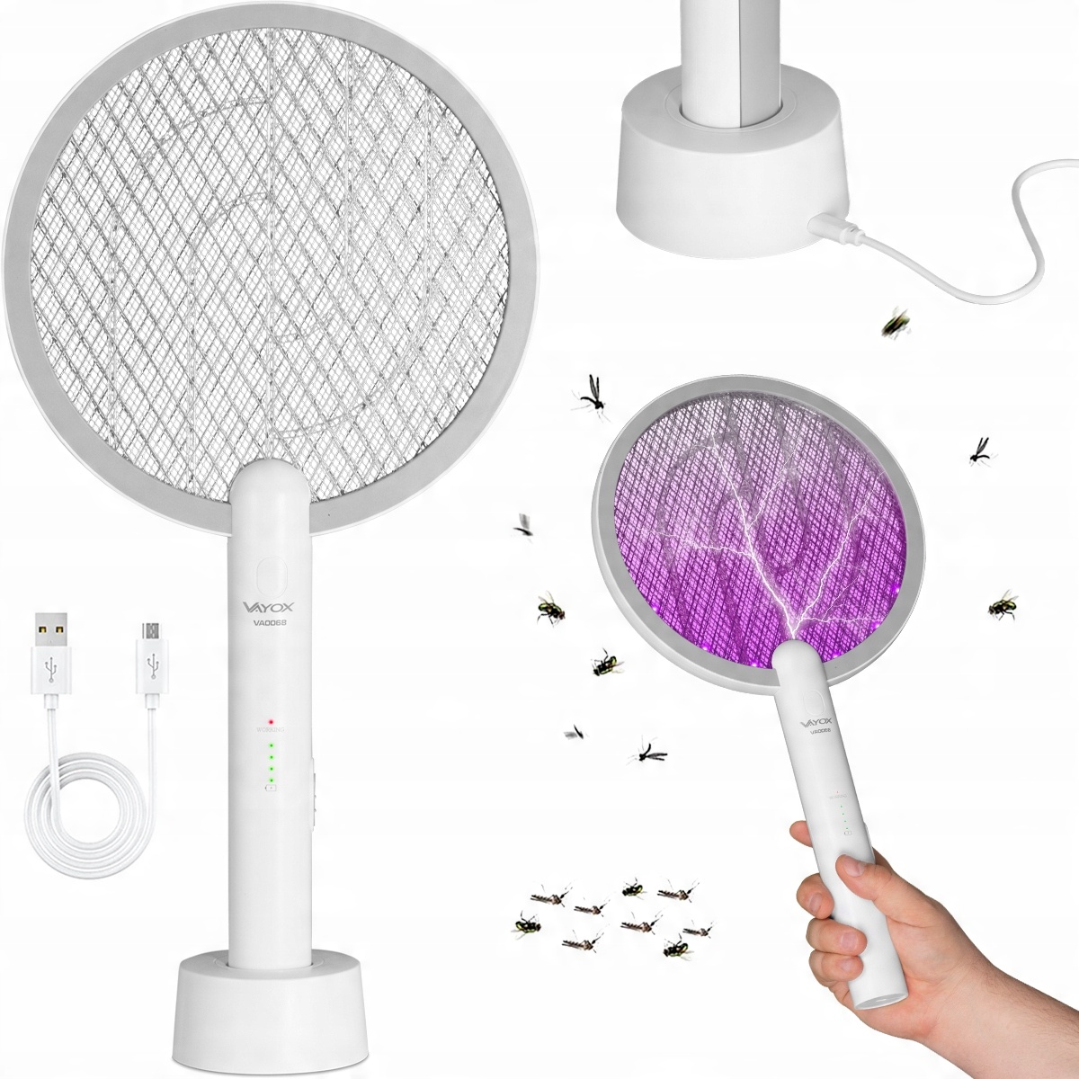 

Łapka Elektryczna Lampa Na Komary Owady 2W1 Vayox