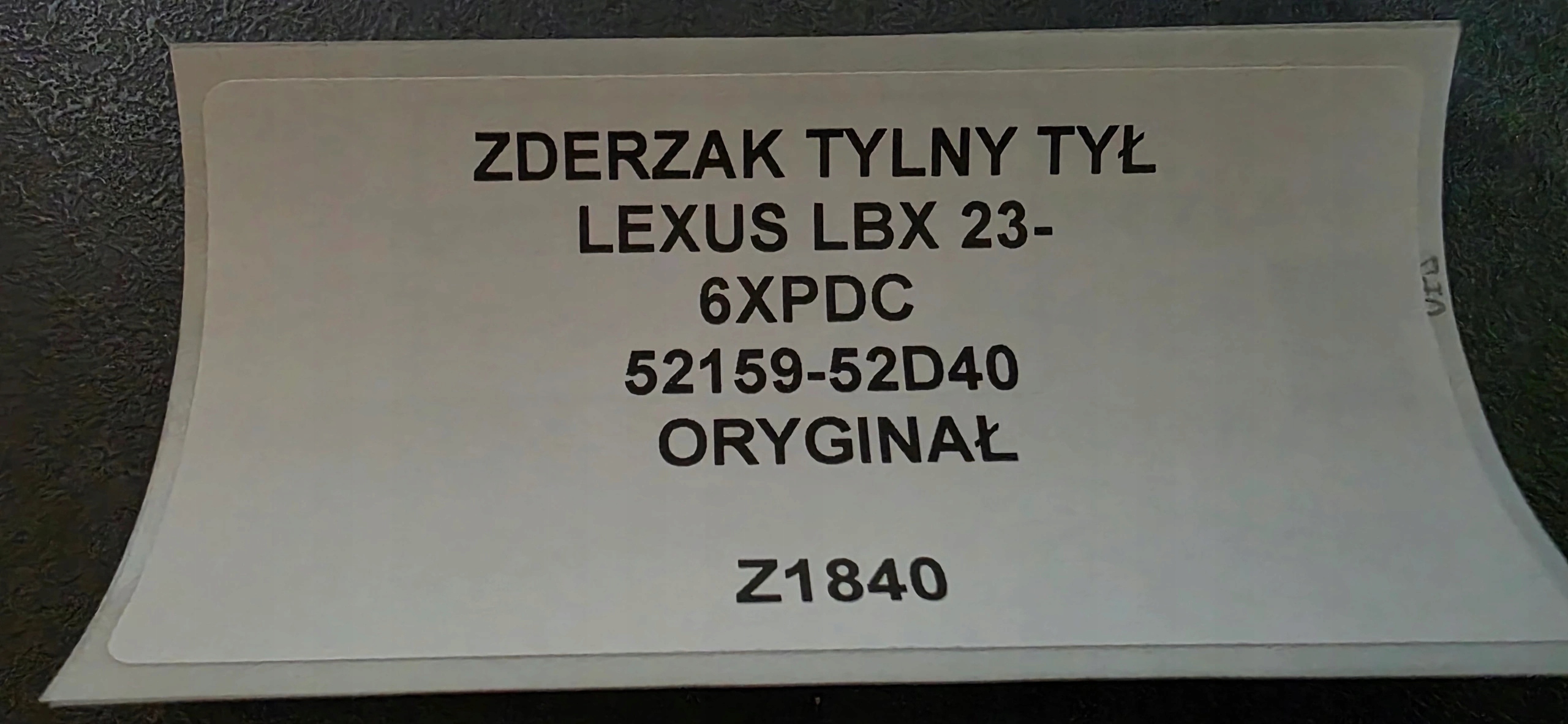 bumper rear rear part LEXUS LBX 23- 6XPDC original 52159-52D40