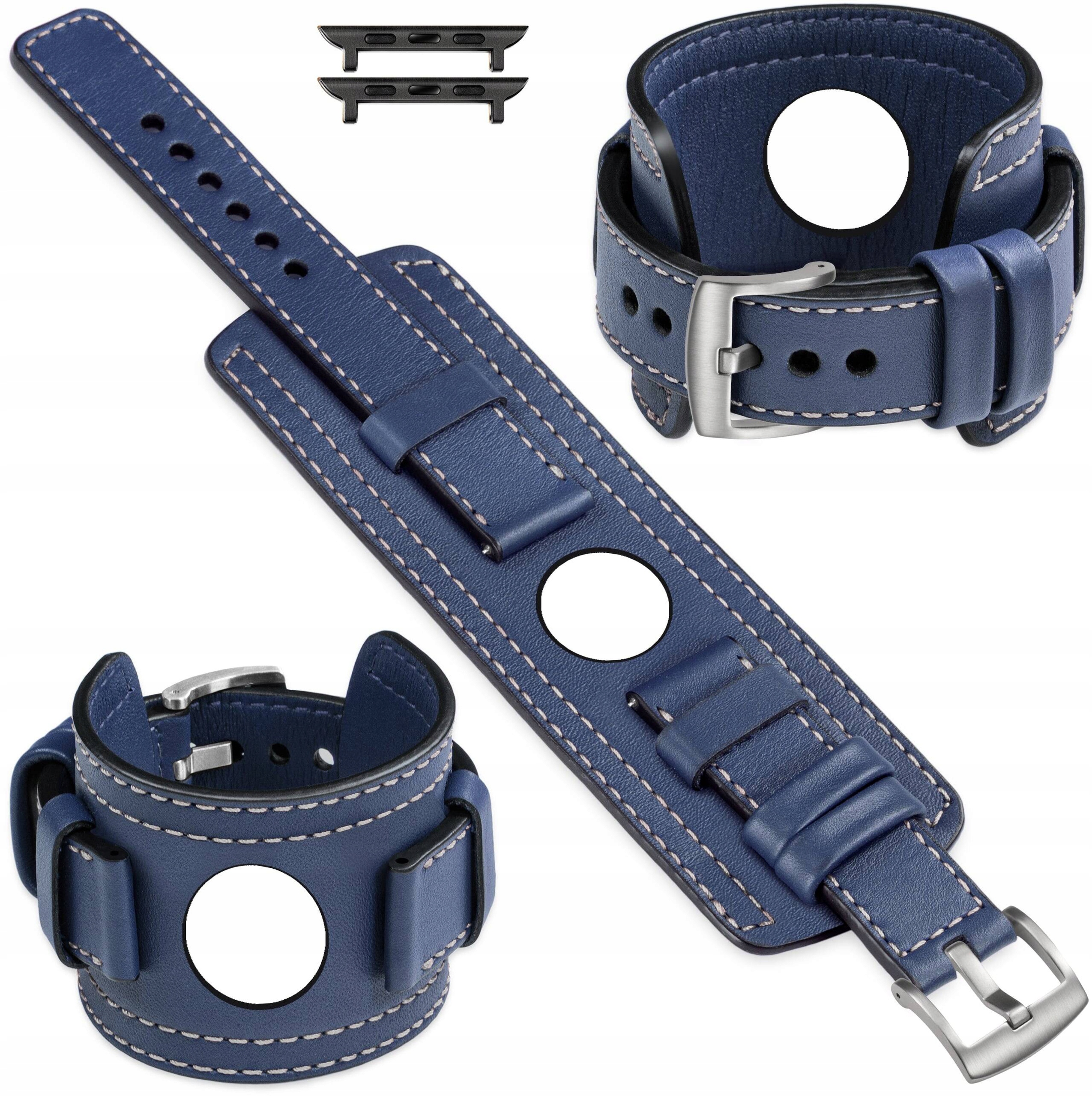 Kožený řemínek 24 mm pro Apple Watch Ultra 49 46 45 44 42 s podložkou Movear