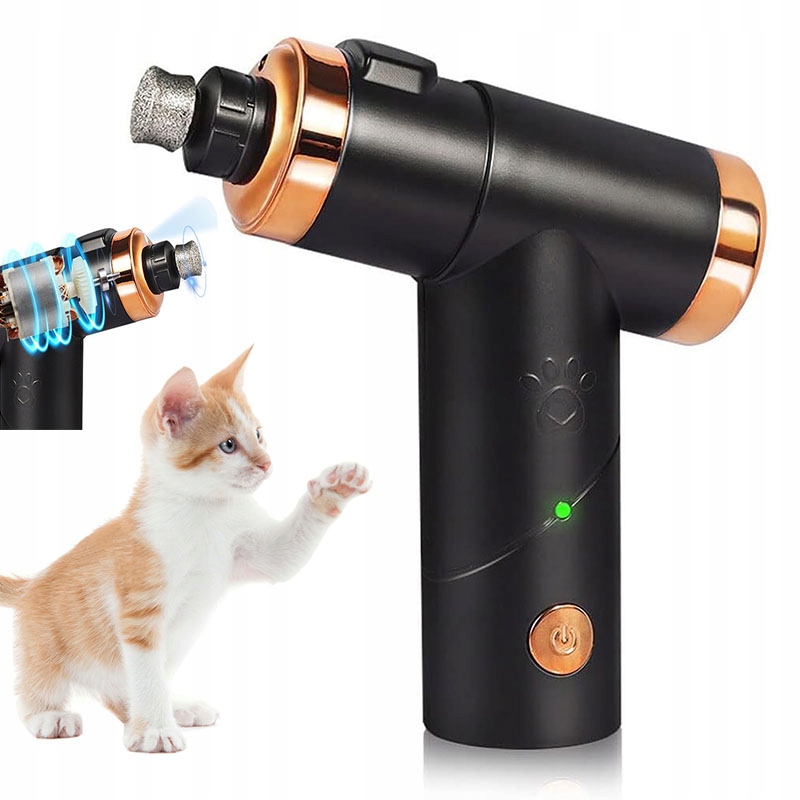 Levně Strojek na stříhání psů, elektrický pilník na drápy, profesionální, 2 rychlosti, Led světlo