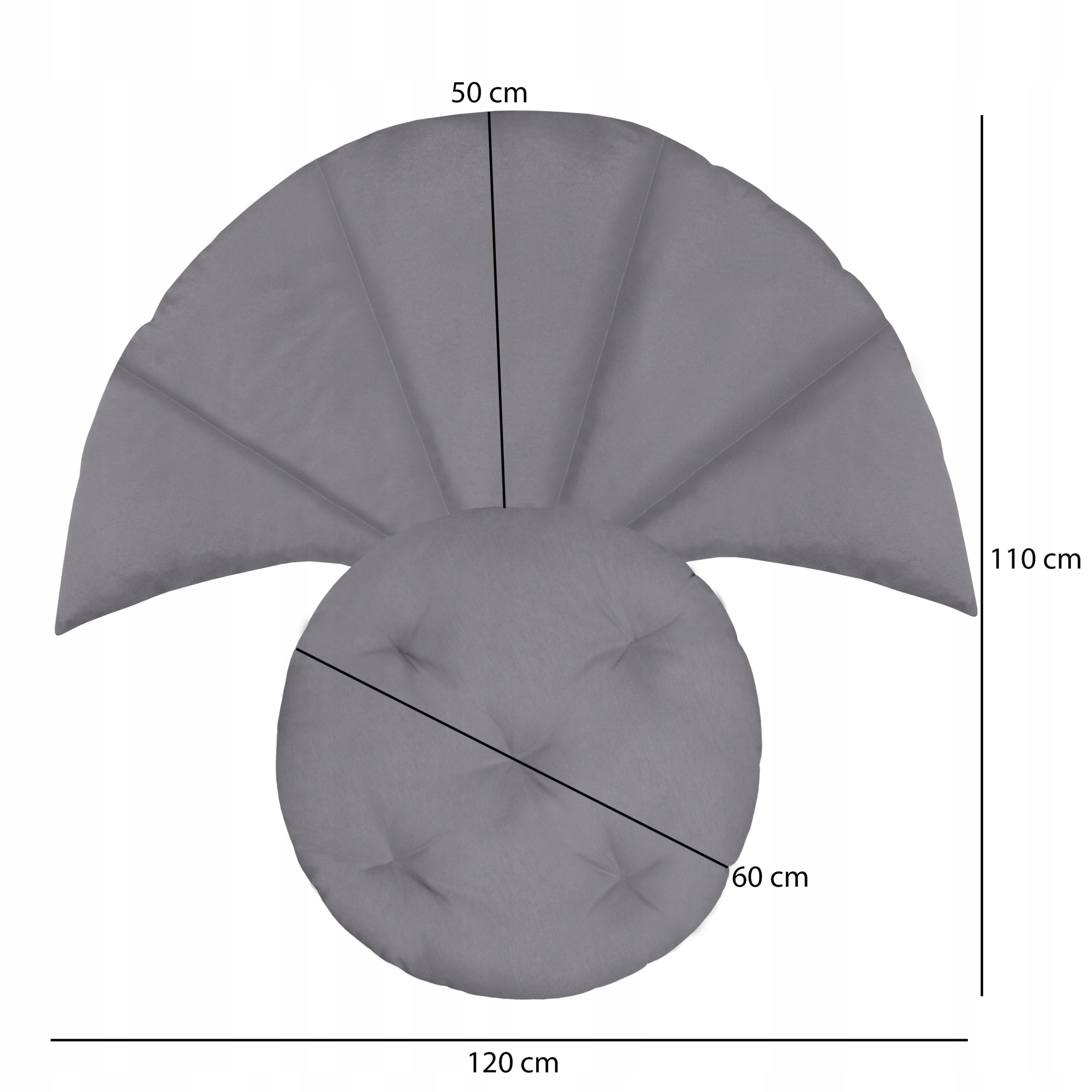 PODUSZKA NA HUŚTAWKĘ FOTEL WISZĄCY BOCIANIE GNIAZDO WODOODPORNA KOLORY Długość poduszki 110 cm