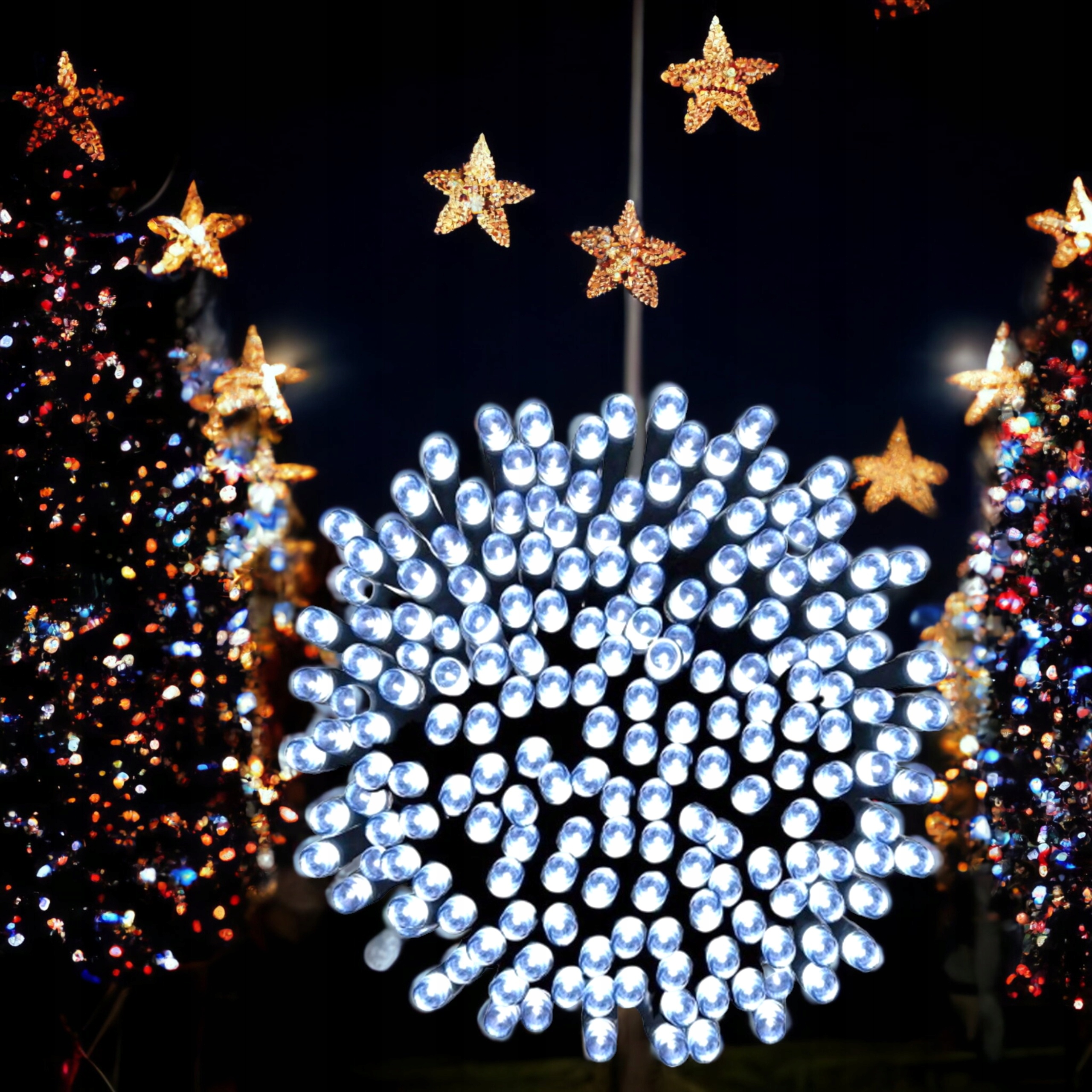 LAMPKI CHOINKOWE 500 LED ZEWNĘTRZNE WEW ZIMNY BIAŁY Z PROGRAMATOREM MOCNE Marka bez marki