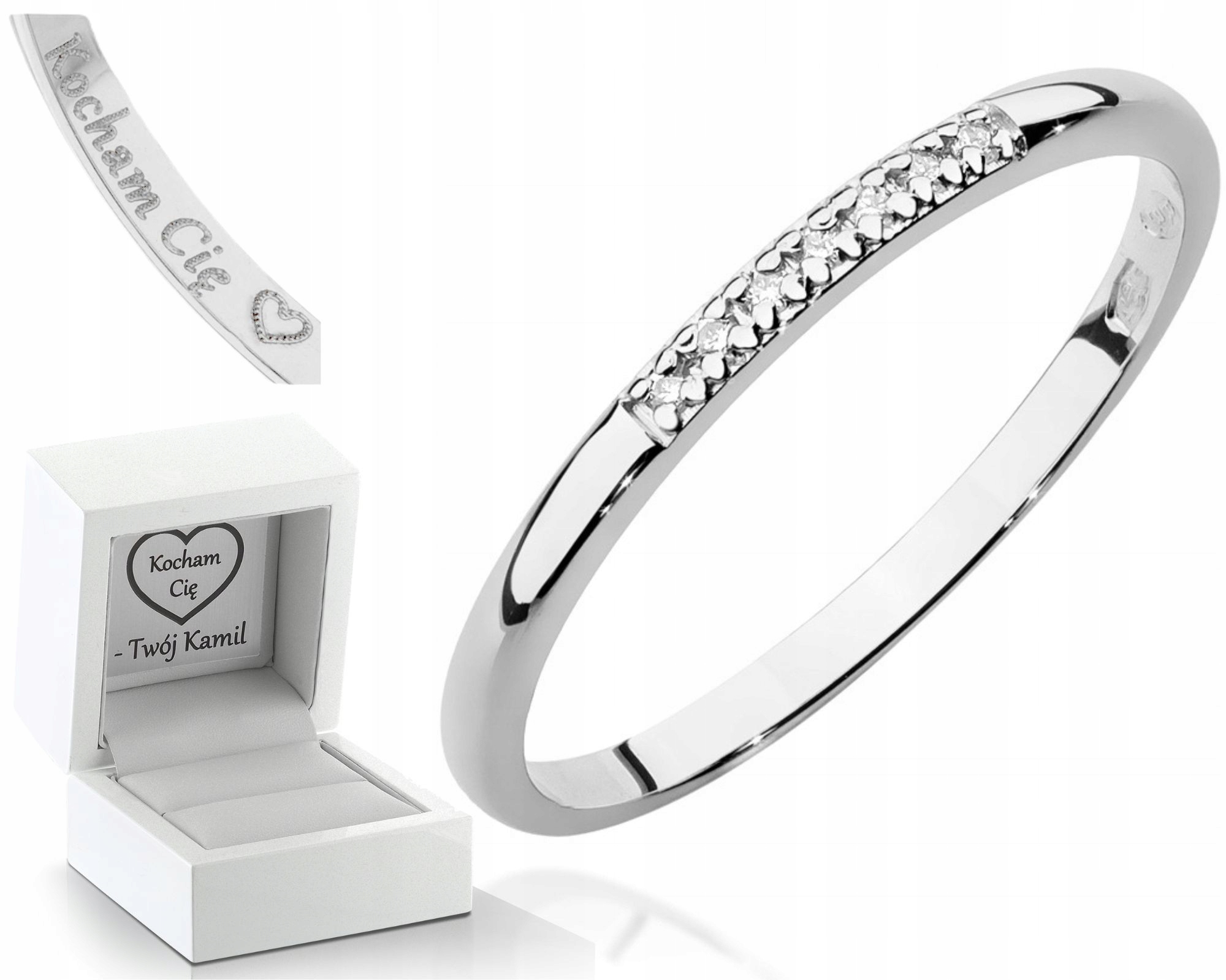 Prstýnek V Bílém Zlatě S Brilianty Gravírování