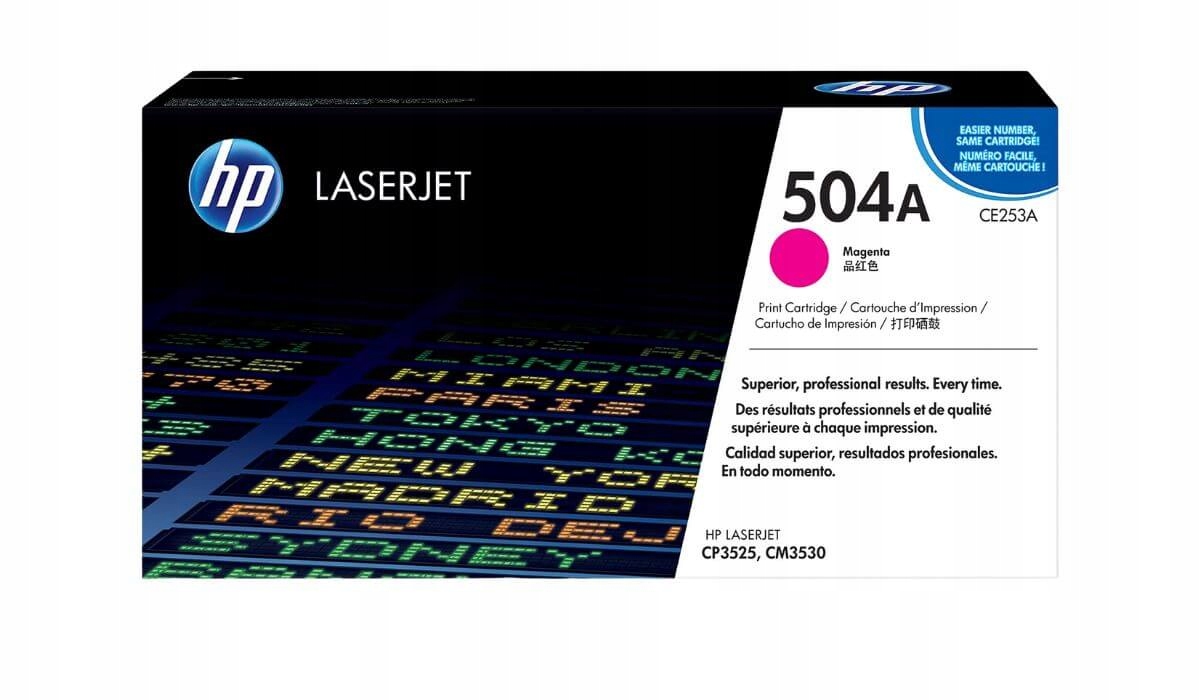 Toner Hp 504A CE253A Magenta červený Originál CP3525 CM3530