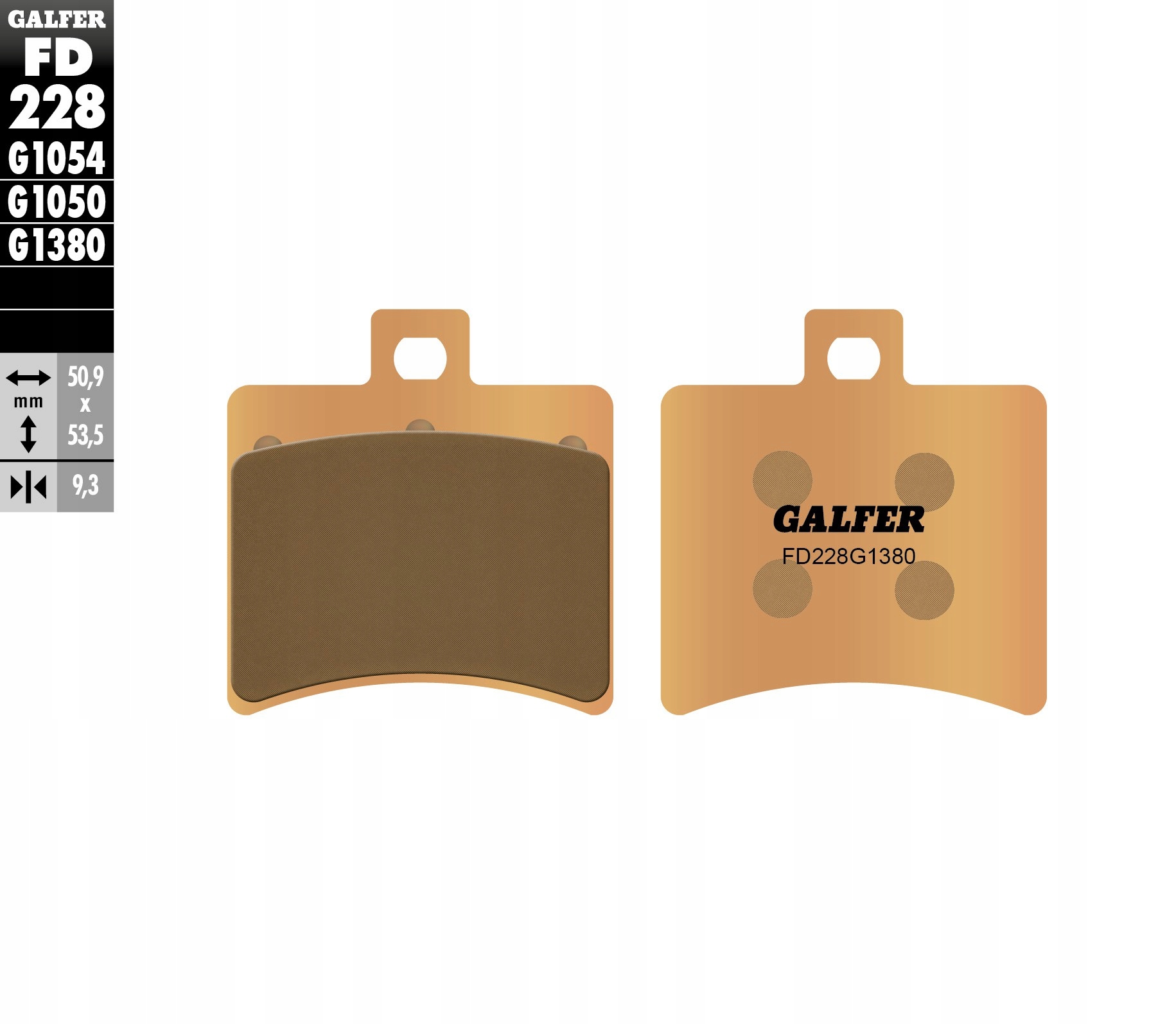 Galfer Klocki Hamulcowe KH298 Spiek Metaliczny Scooter (złote) Skuter