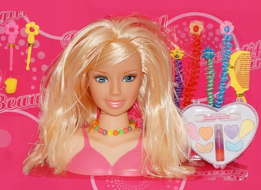 LALKA GŁOWA DO STYLIZACJI CZESANIA +KOSMETYKI 1276 Materiał plastik inny