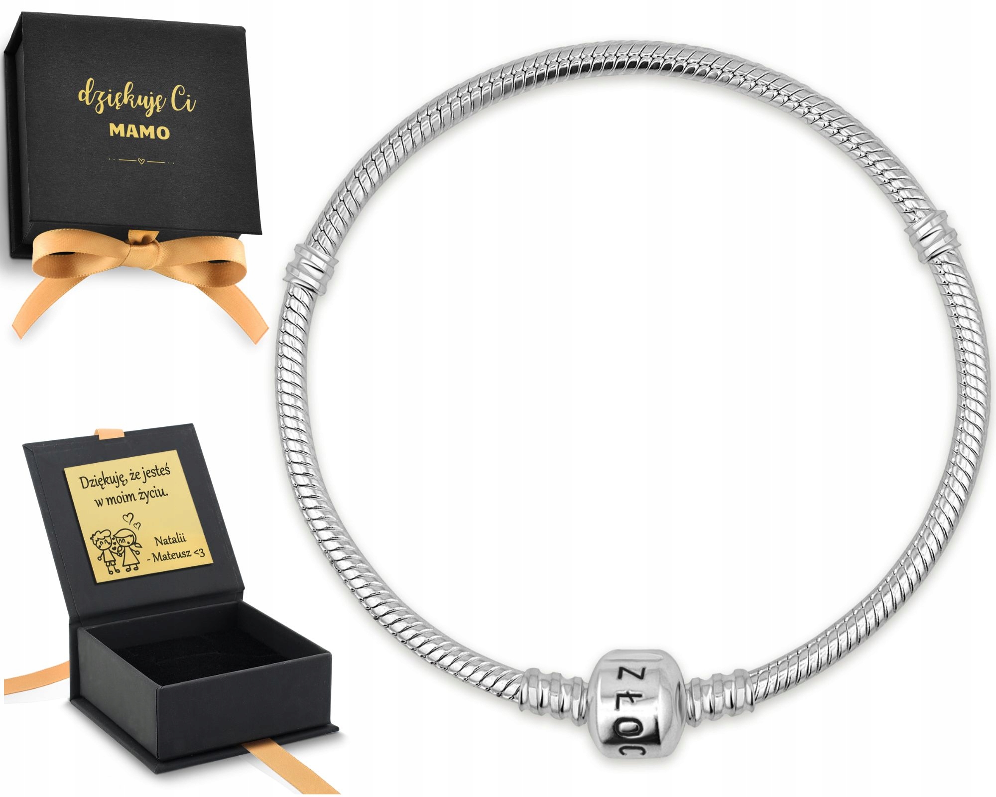 Stříbrný Náramek S Přívěskem 925 18 CM