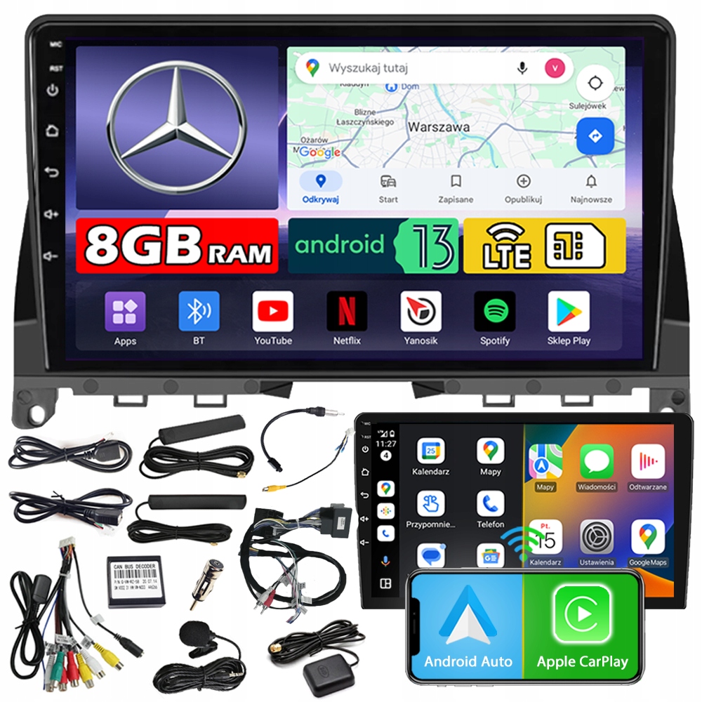 Autorádio Ncs ZQ9 Mercedes-benz W204 2007-2010 Android 8GB Lte