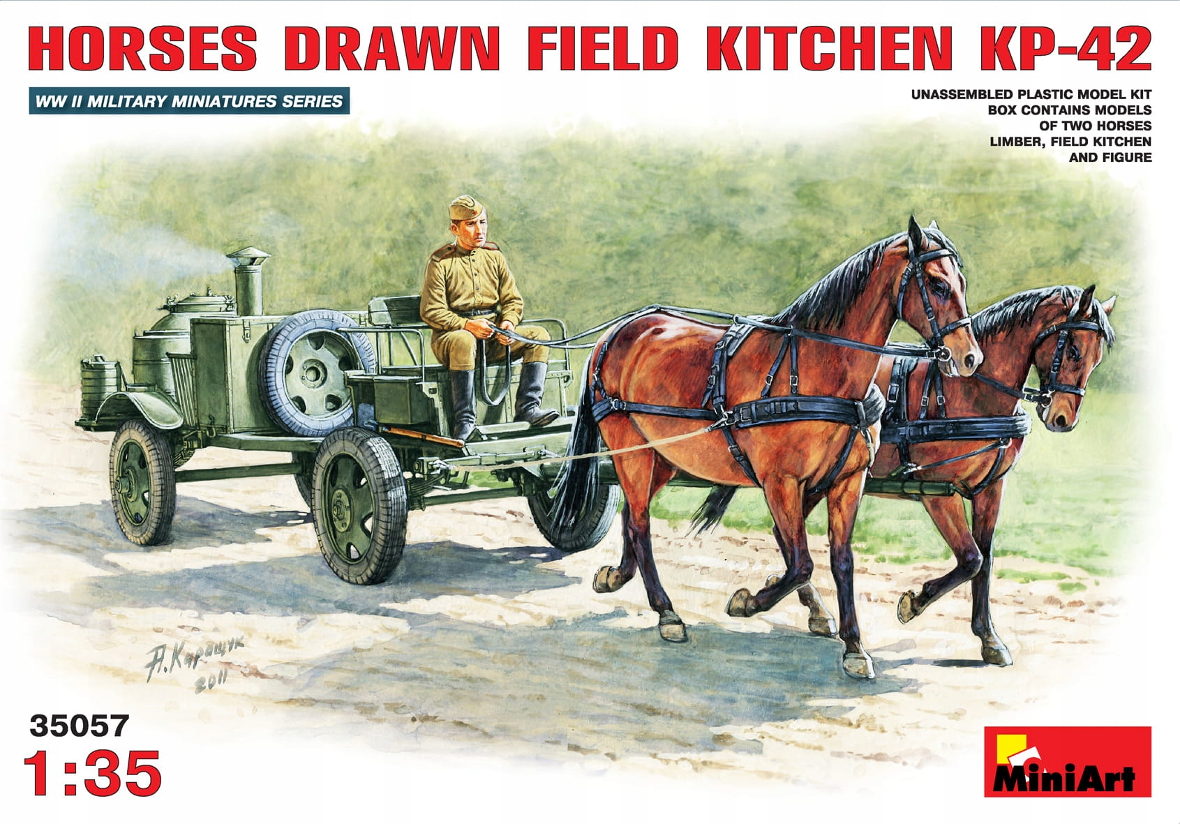 Polní kuchyně tažená Horses Kp-42 1:35 MiniArt 35057