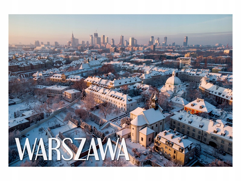 

Warszawa Zimowa panorama Magnes na lodówkę