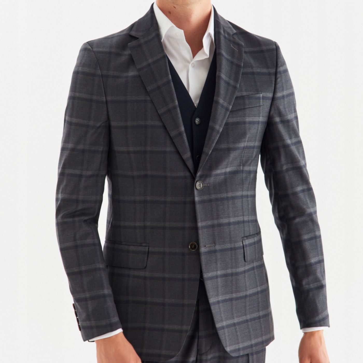 Šedá sako bunda ze 100% vlny Pako Lorente 182/52