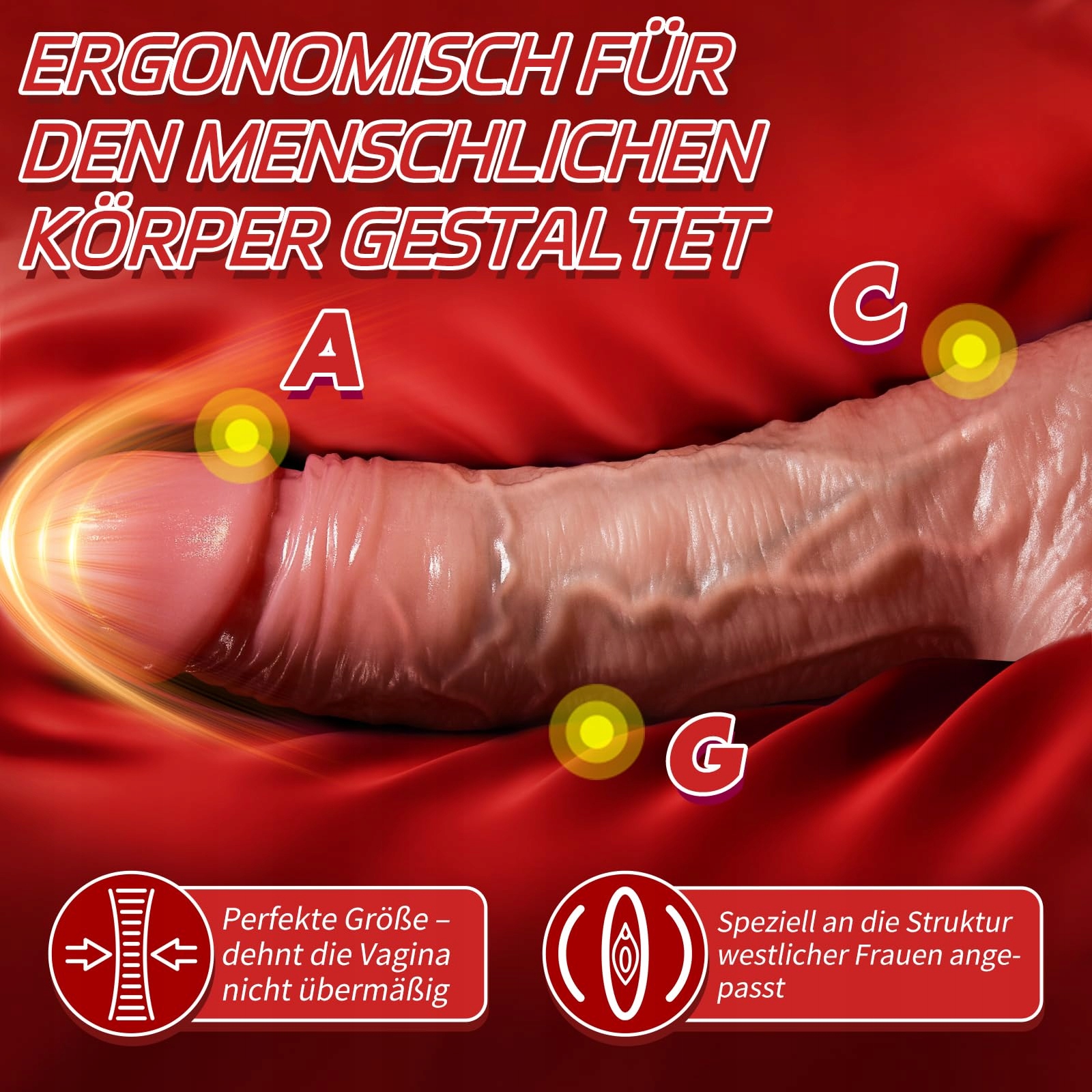 REALISTISCHER Dildo Analdildo 22cm Zabawka Seksualna Dla Kobiet Silikon — miniatura 4