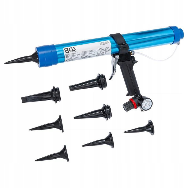 Pistole na silikon akrylové kartuše, pneumatický odšťavňovač Bgs 70336