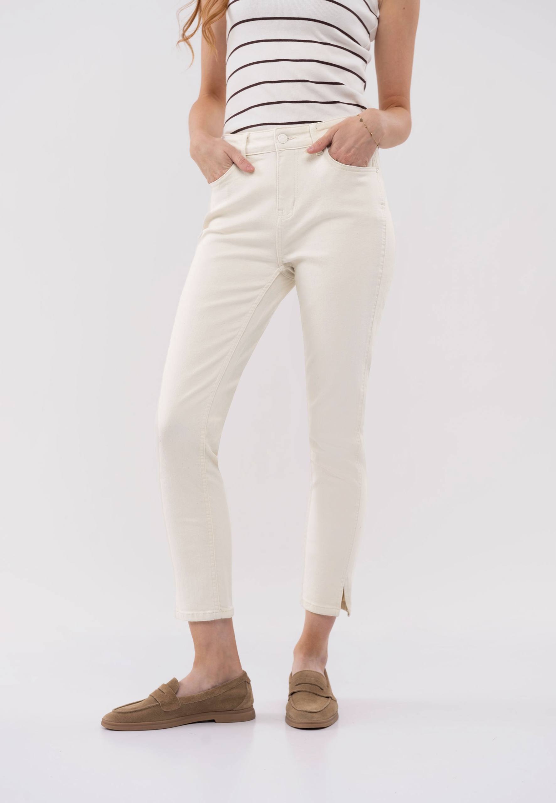 Dámské Džíny 7/8 Béžové Volcano D-blu 30