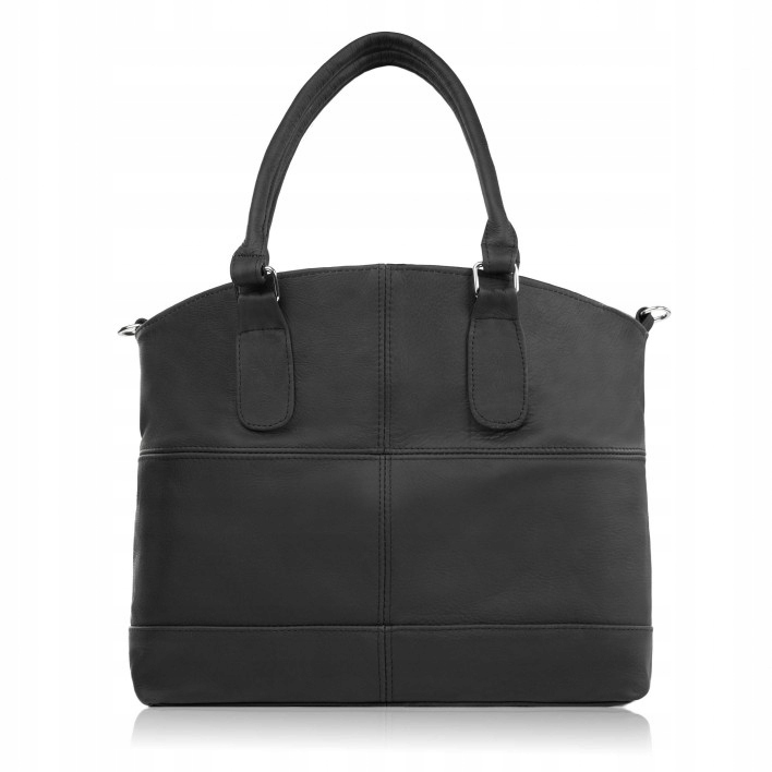 Dámská kožená kabelka velká přes rameno černá, prostorná, praktická Abruzzo