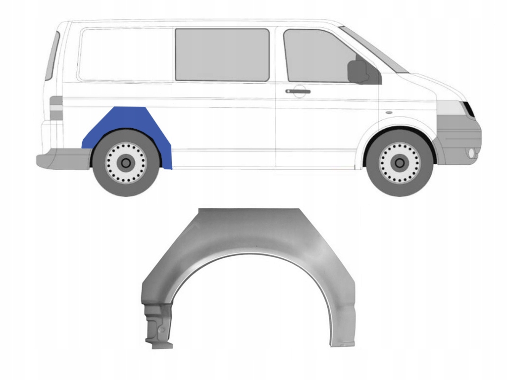 VW TRANSPORTER T5 2003-2009 REPERATURKA BŁOTNIKA T