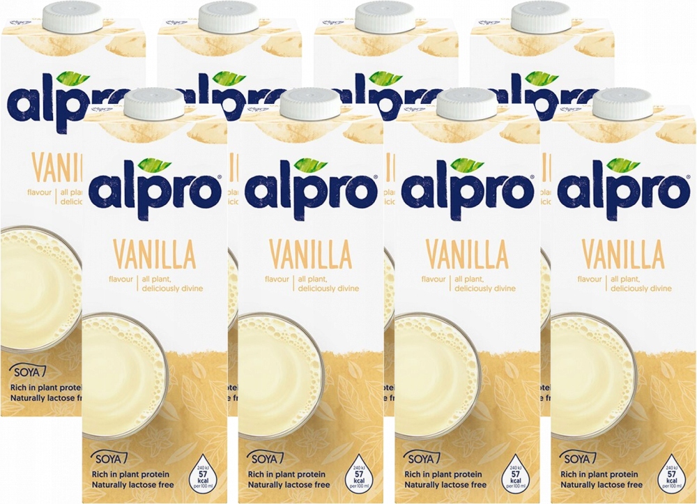 Alpro Napój sojowy waniliowy Zestaw 8x 1L