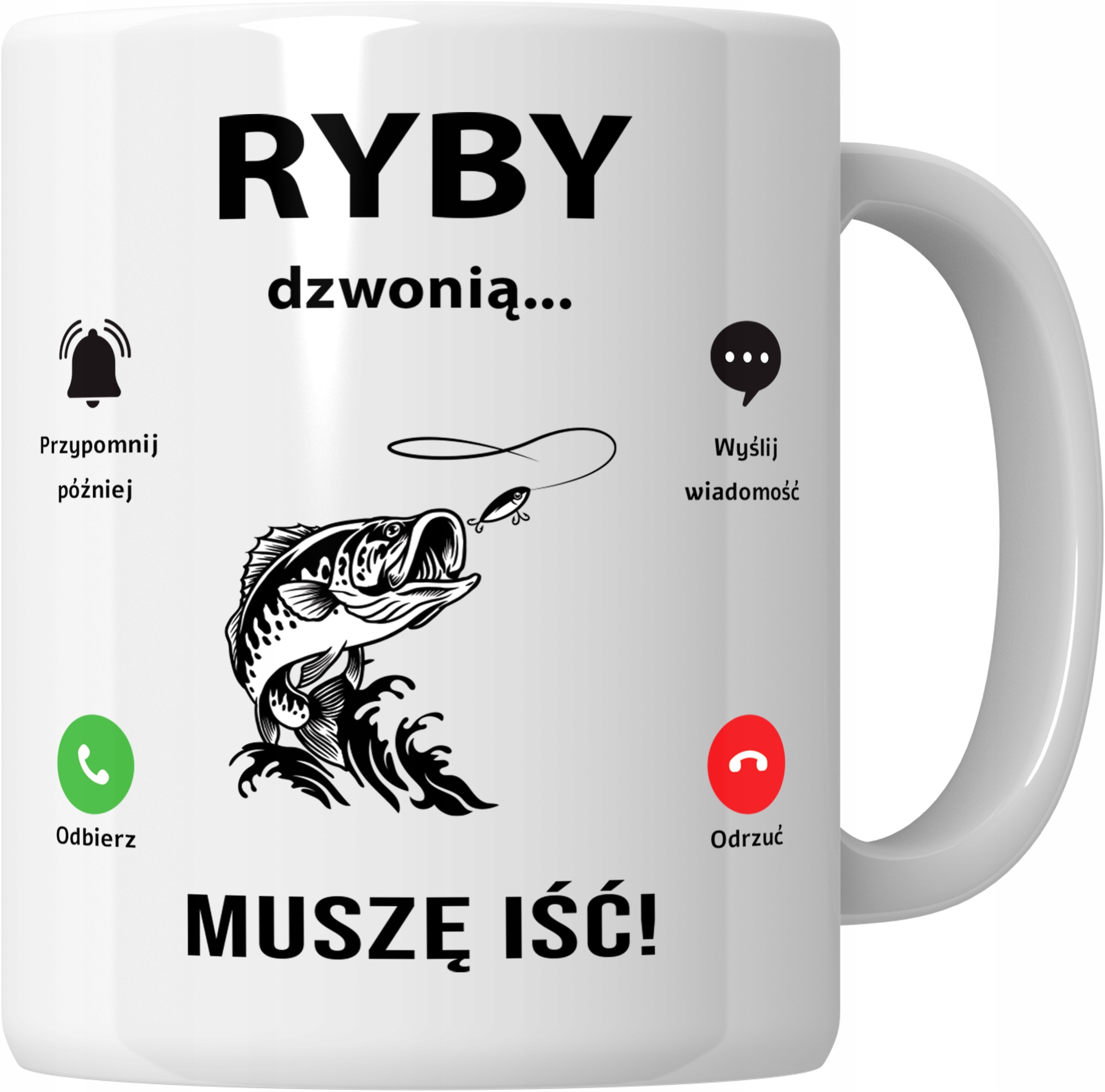 

Kubek Śmieszny Ryby Dzwonią Wędkarz 330 ML