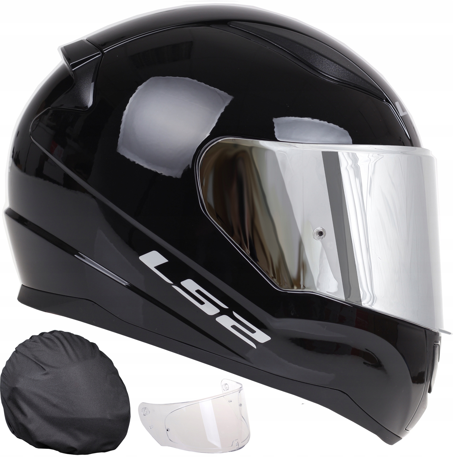 KASK MOTOCYKLOWY LS2 FF353 RAPID II CZARNY SYSTEM PINLOCK 2 szyby