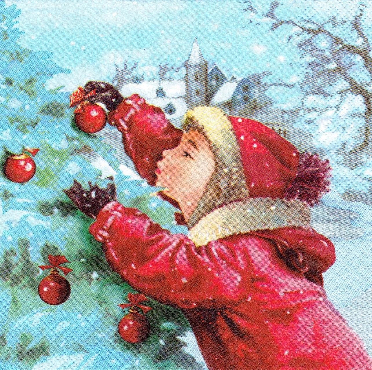Serwetka decoupage 728A serwetki Dziecko choinka